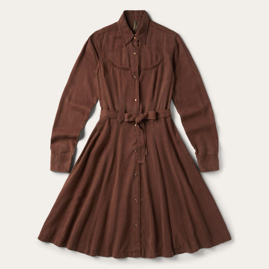 Women Midi Stetson Tobacco Western Dress Brown