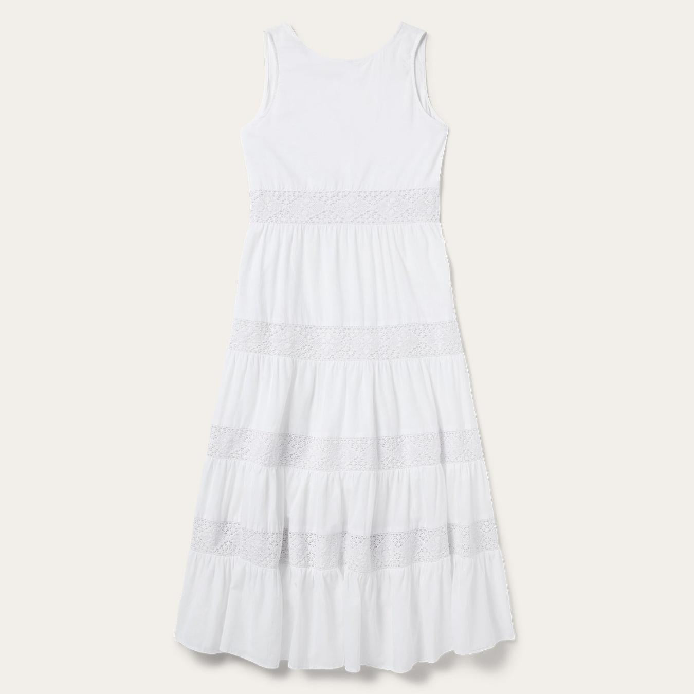 Women Midi Stetson White Cotton Lawn Sleeveless Dress White