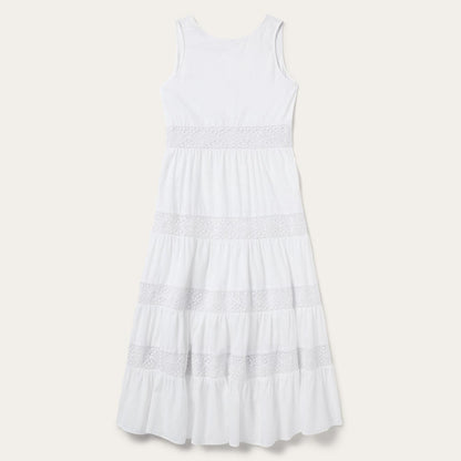 Women Midi Stetson White Cotton Lawn Sleeveless Dress White