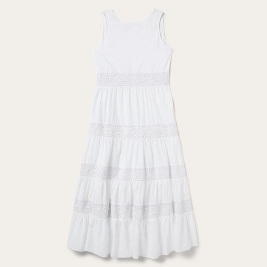 Women Midi Stetson White Cotton Lawn Sleeveless Dress White