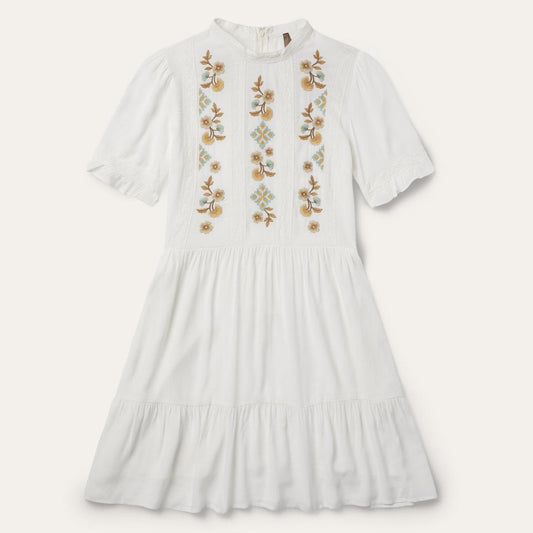 Women Mini Stetson Flat Weave Dress White