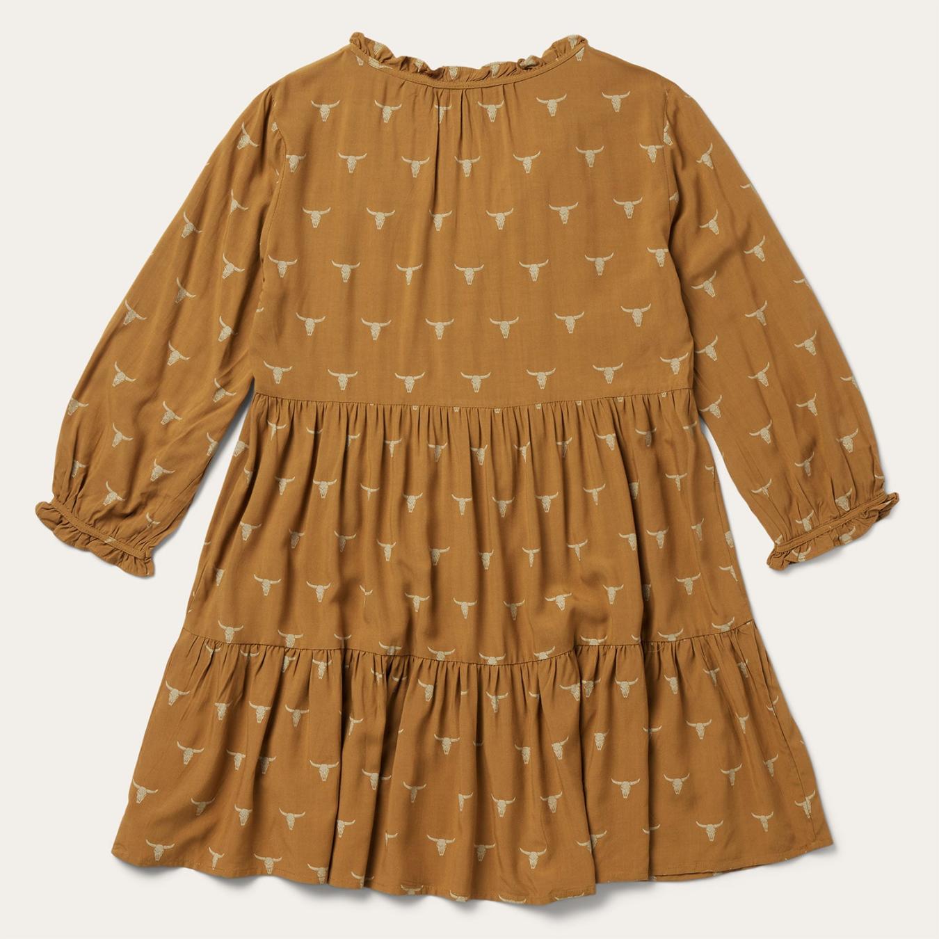 Women Mini Stetson Mojave Longhorn Print Dress Brown