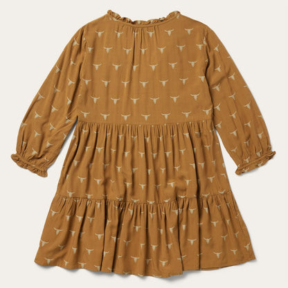 Women Mini Stetson Mojave Longhorn Print Dress Brown