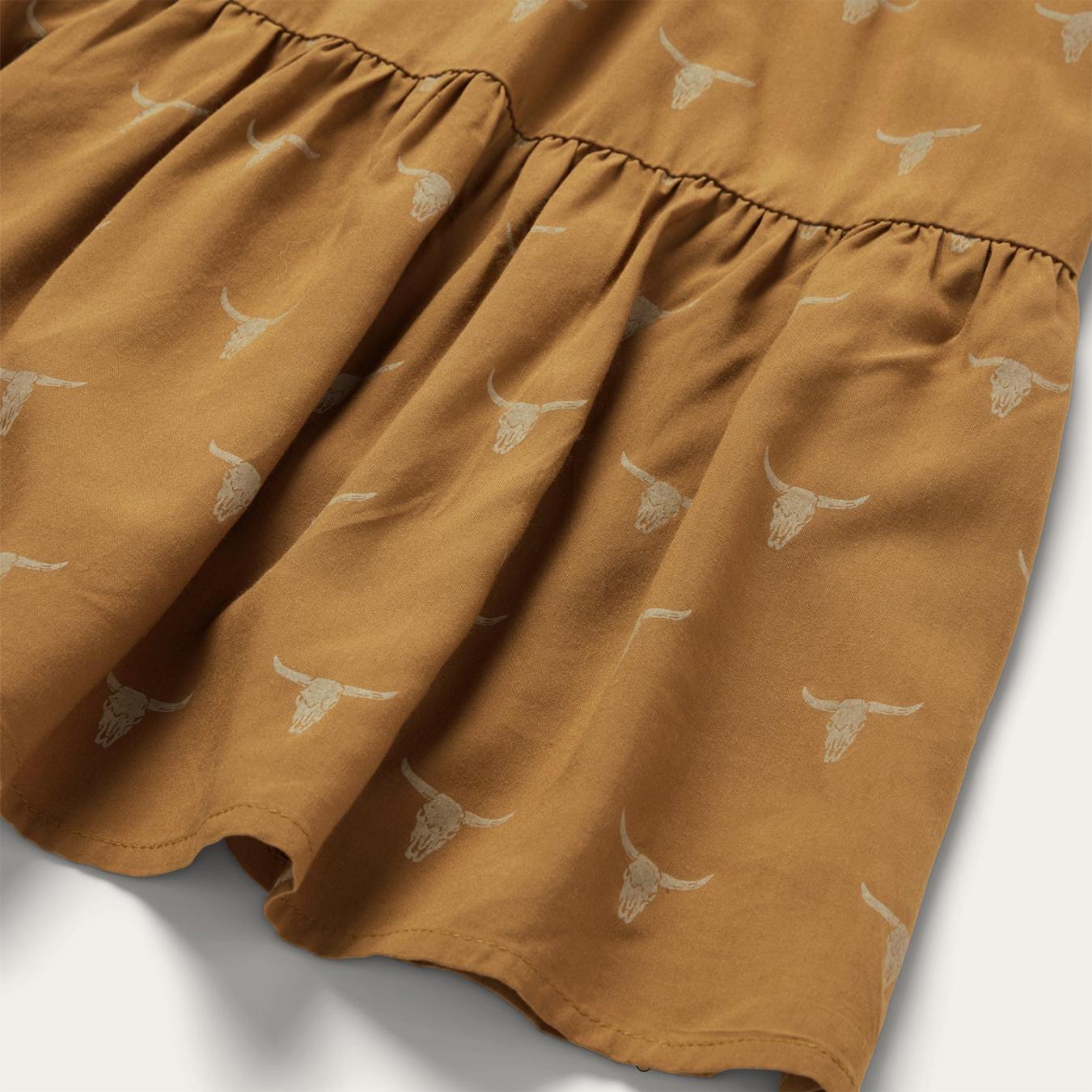 Women Mini Stetson Mojave Longhorn Print Dress Brown