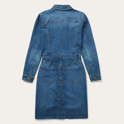 Women Mini Stetson Premium Denim Shirt Dress Blue