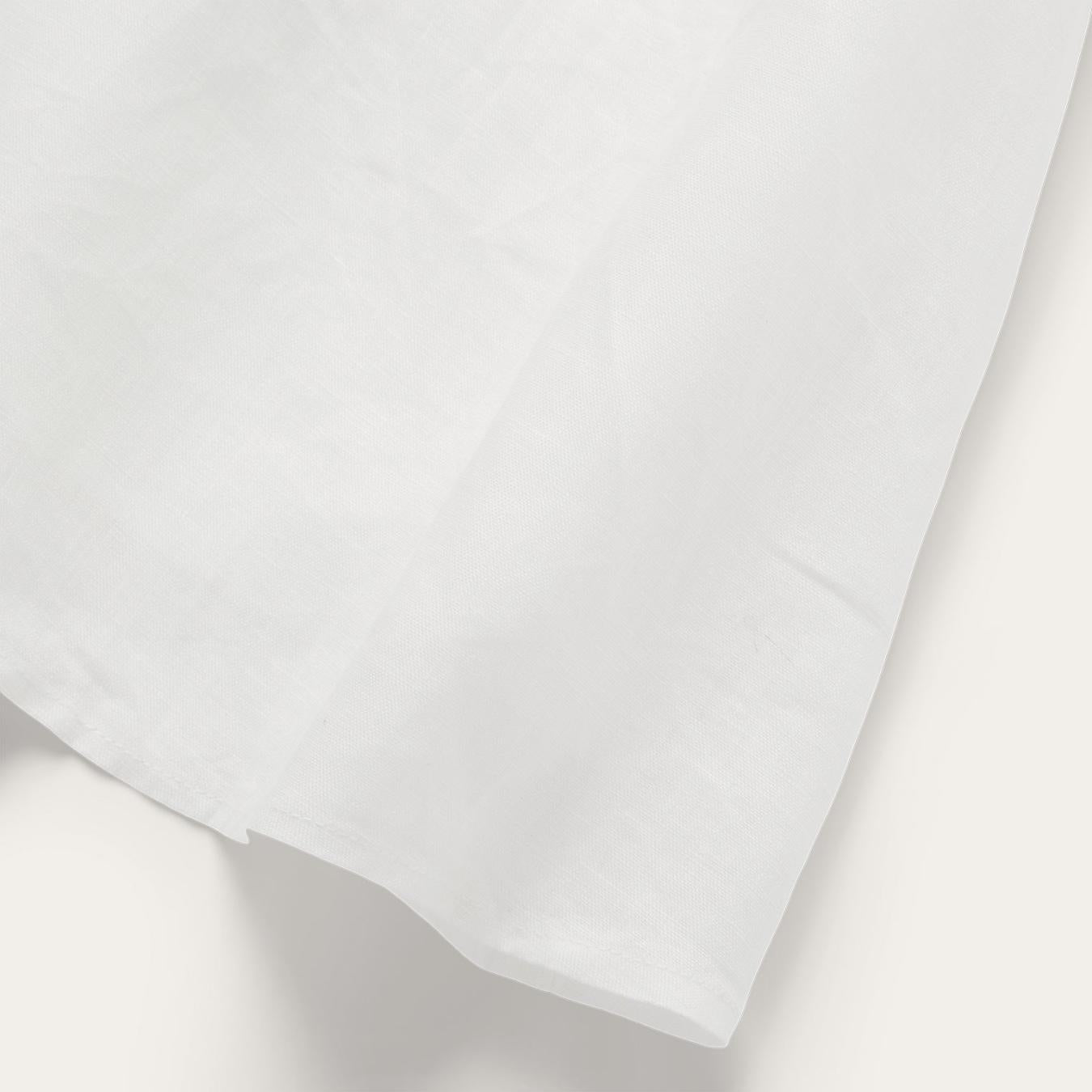 Women Mini Stetson White Linen Shirt Dress White