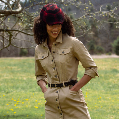 Women Mini Stetson Workwear Inspired Shirt Dress Tan