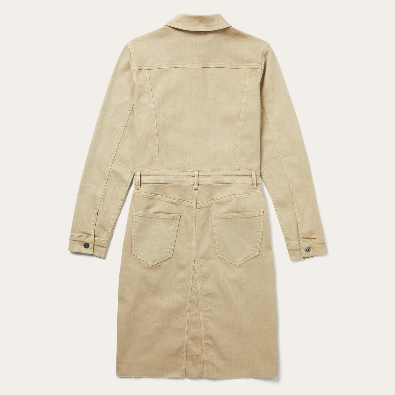 Women Mini Stetson Workwear Inspired Shirt Dress Tan