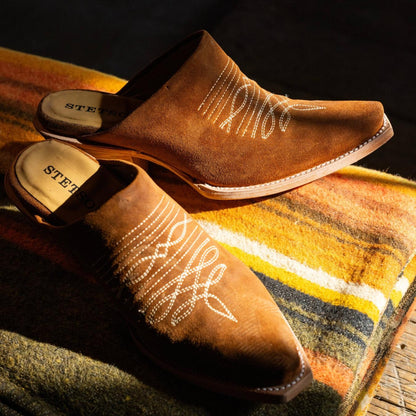 Women Mules Stetson Reed Western Mules Brown