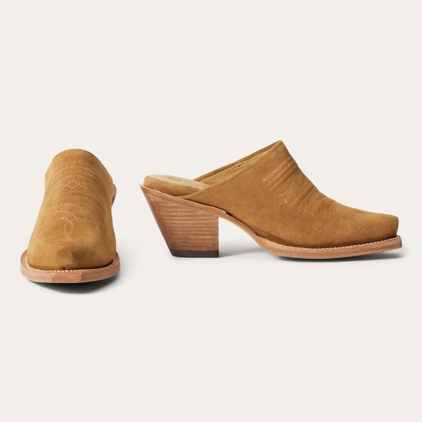 Women Mules Stetson Reed Western Mules Tan