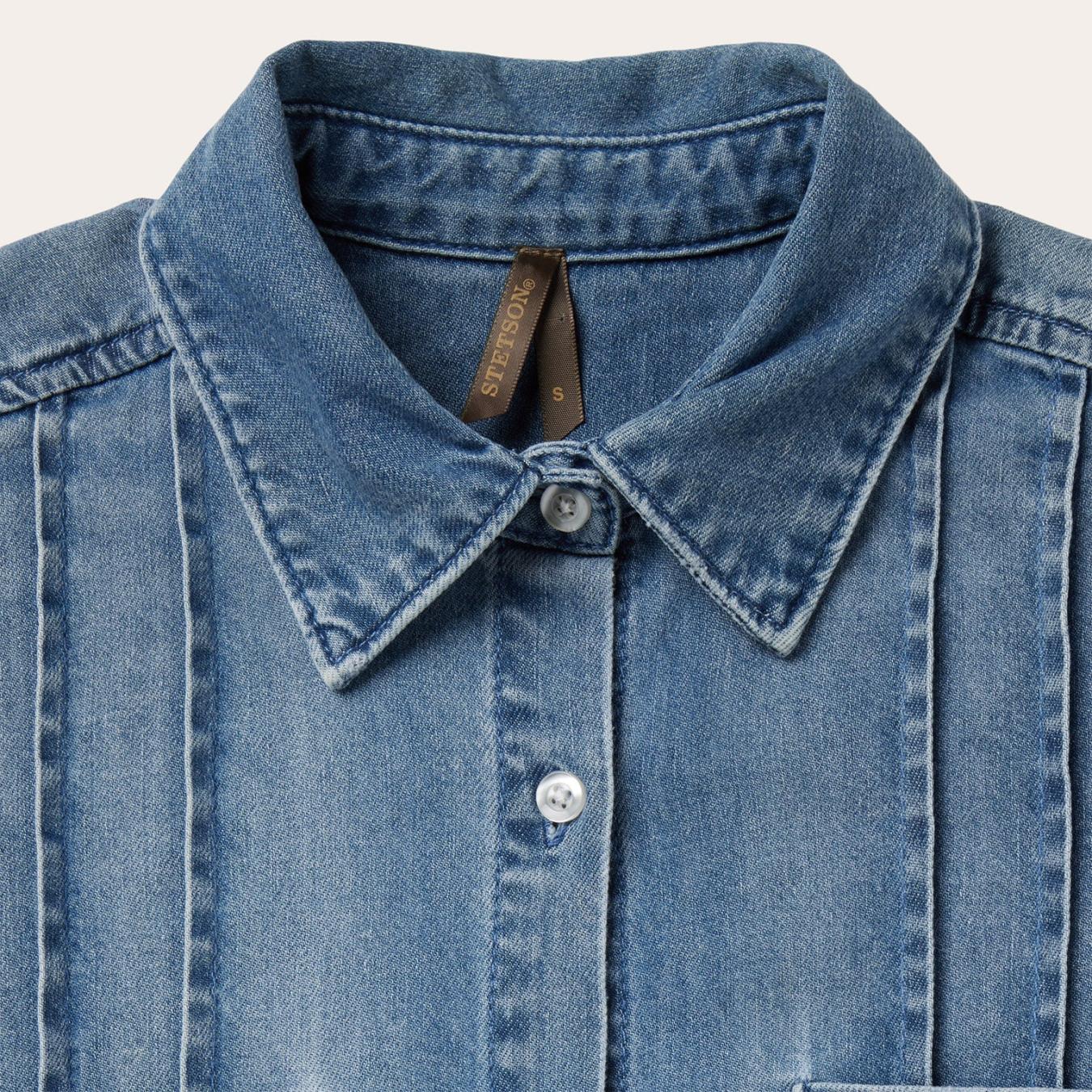 Women Shirt Dresses Stetson Denim Button Front Shirt Dress Blue