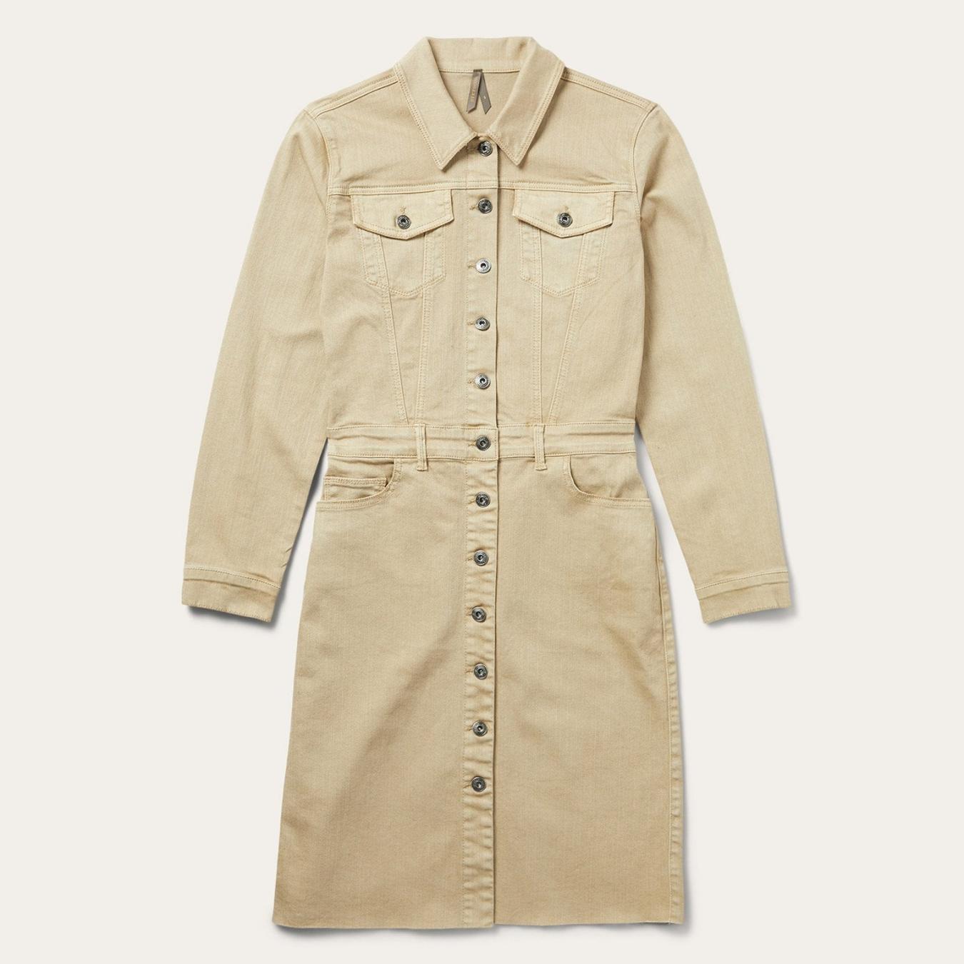 Women Shirt Dresses Stetson Workwear Inspired Shirt Dress Tan