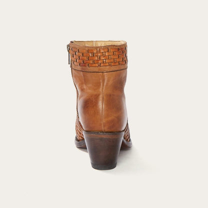 Women Shorties Stetson Basketweave Side Zip Ankle Boot Brown