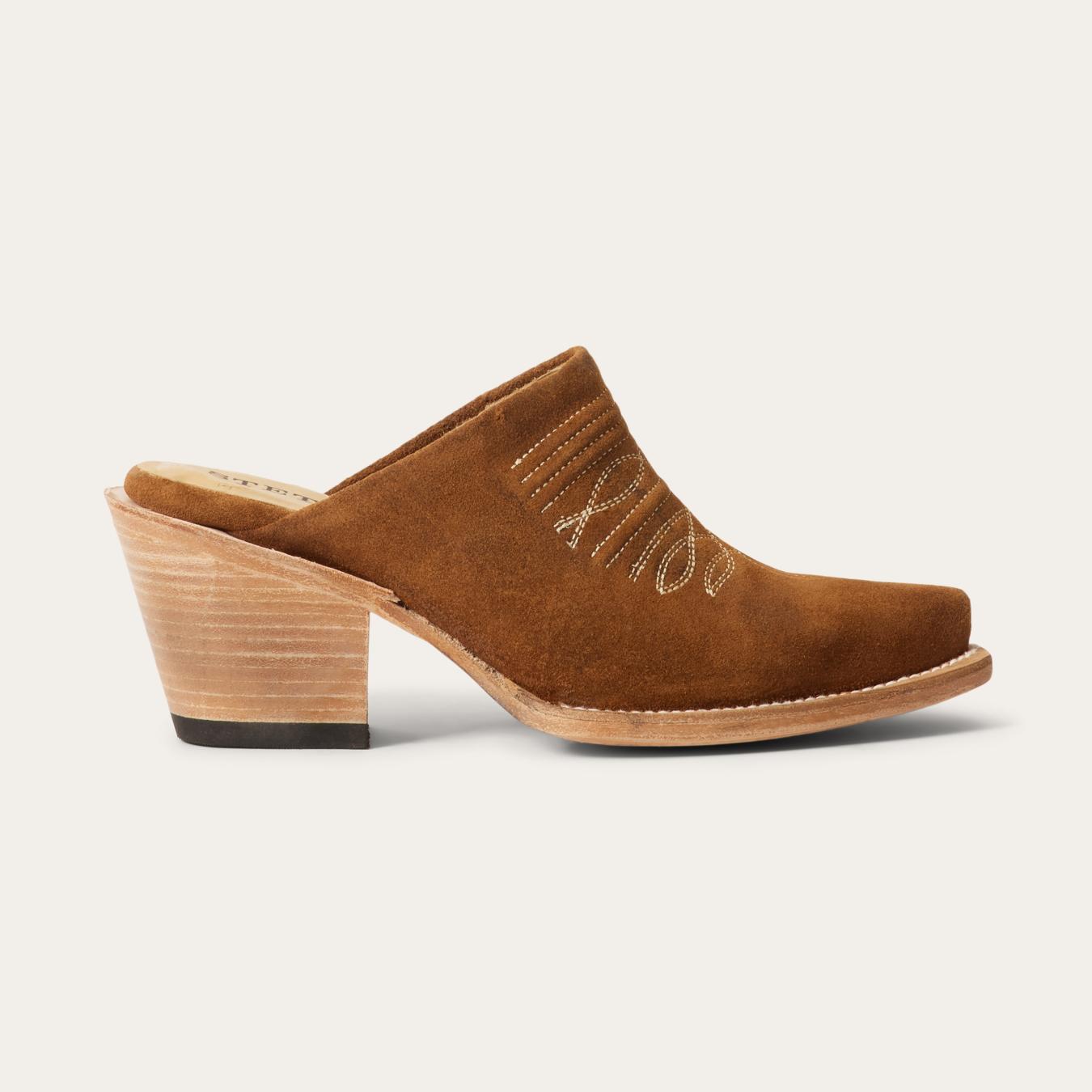 Women Shorties Stetson Reed Western Mules Brown
