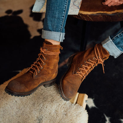Women Shorties Stetson Sam Lace Up Brown Suede