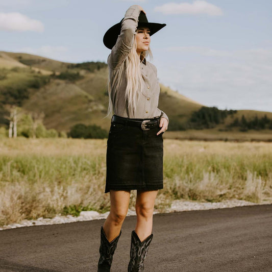 Women Skirts & Shorts Stetson Black Denim 5-Pocket Skirt Black