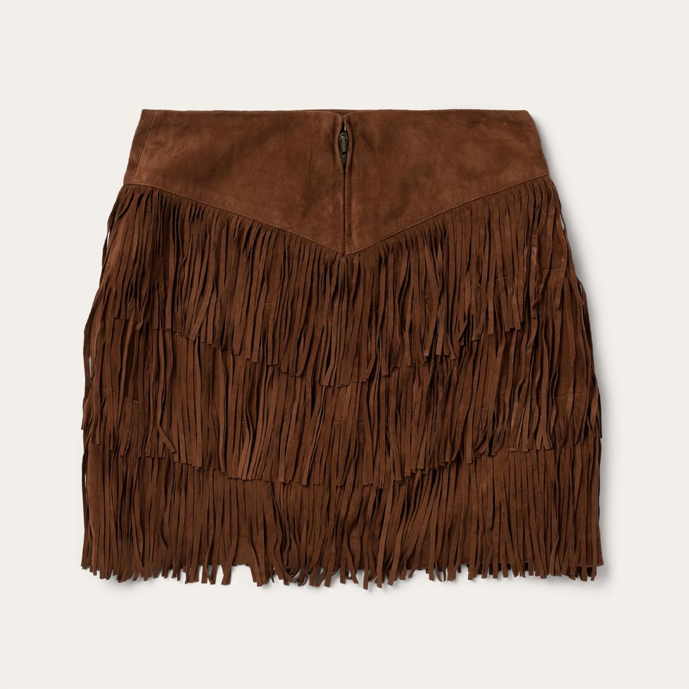 Women Skirts & Shorts Stetson Lamb Suede Fringe Mini Skirt Brown