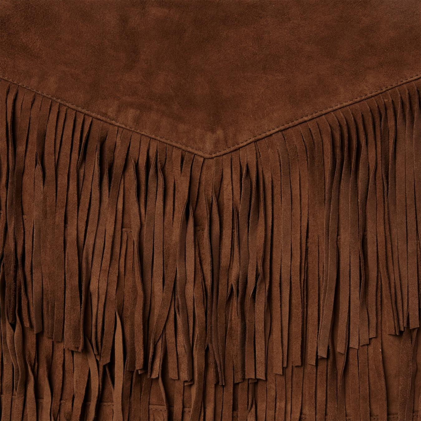 Women Skirts & Shorts Stetson Lamb Suede Fringe Mini Skirt Brown