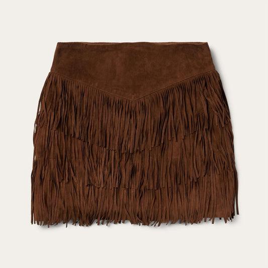 Women Skirts & Shorts Stetson Lamb Suede Fringe Mini Skirt Brown