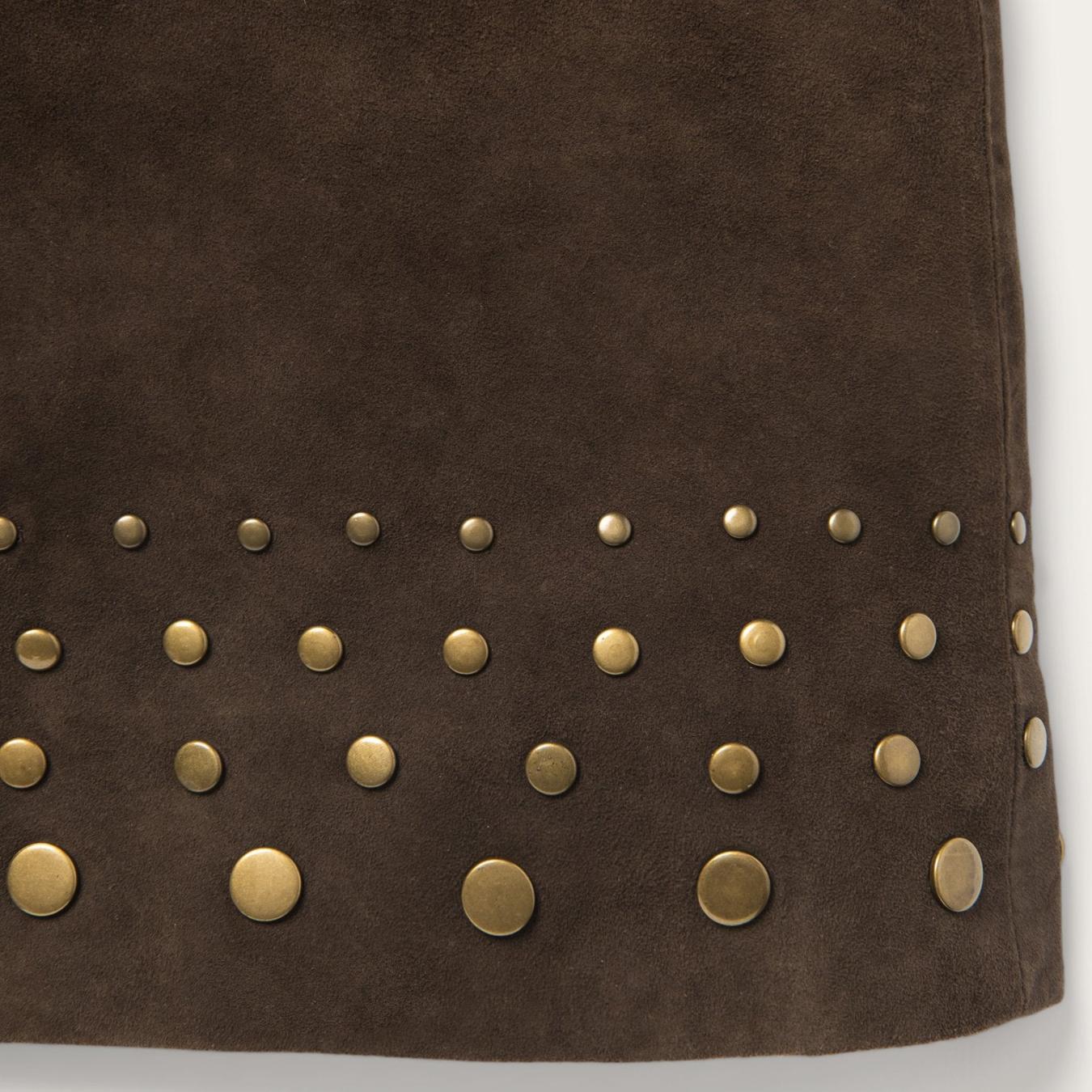 Women Skirts & Shorts Stetson Lamb Suede Skirt With Nailheads Brown