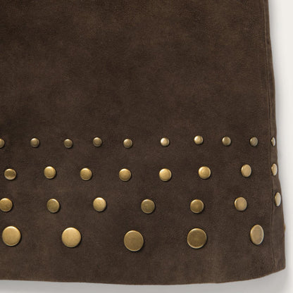 Women Skirts & Shorts Stetson Lamb Suede Skirt With Nailheads Brown