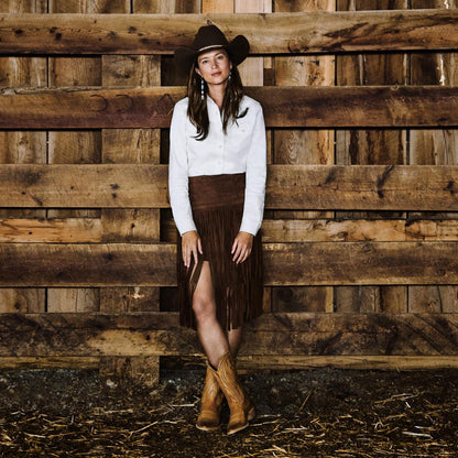 Women Skirts & Shorts Stetson Suede Fringed Skirt Brown