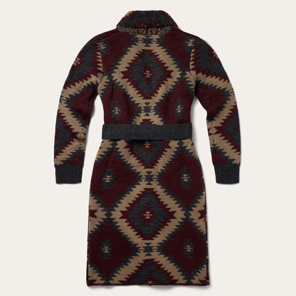 Women Sweaters Stetson Aztec Duster Sweater Wine