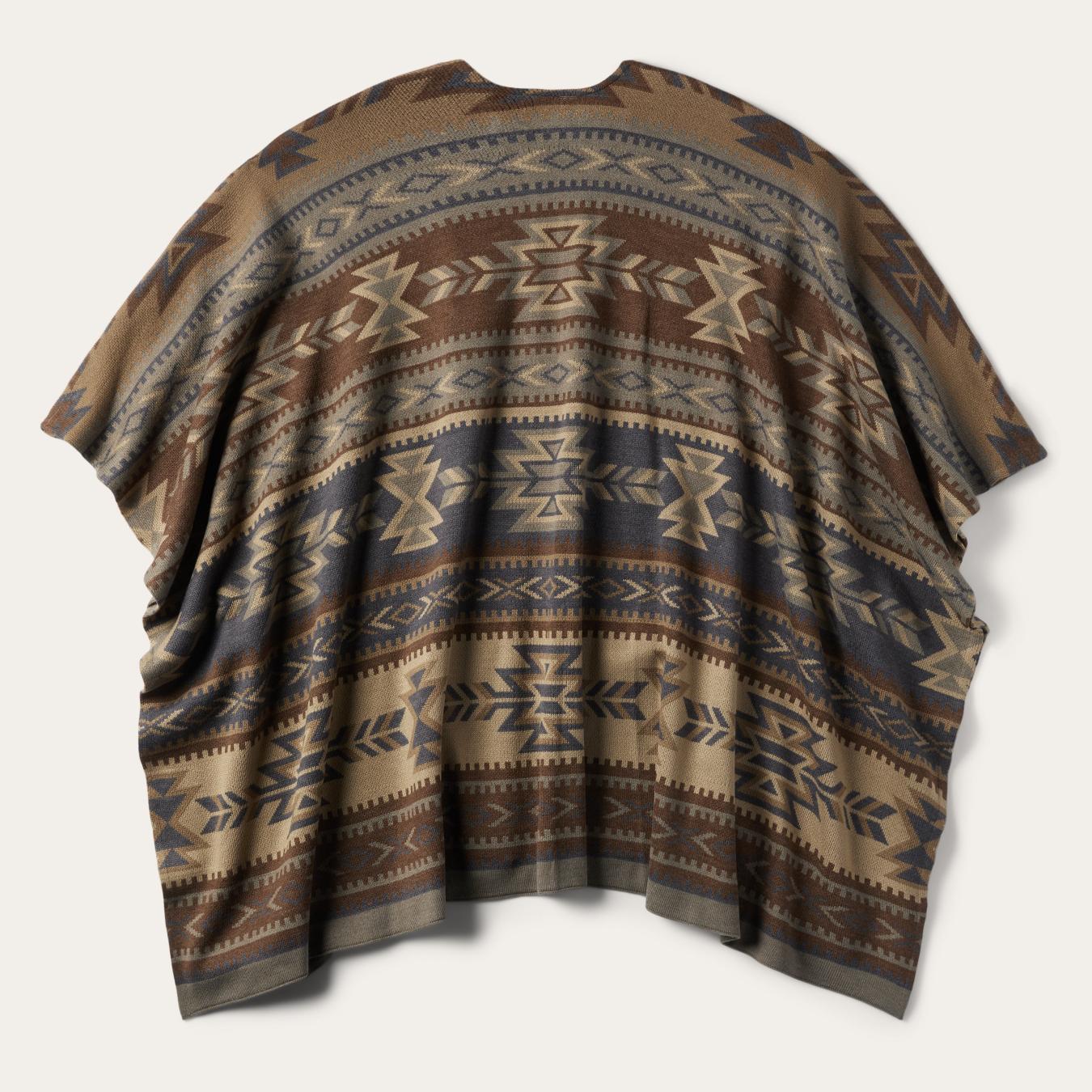 Women Sweaters Stetson Aztec Print Sweater Poncho Multi
