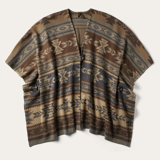 Women Sweaters Stetson Aztec Print Sweater Poncho Multi