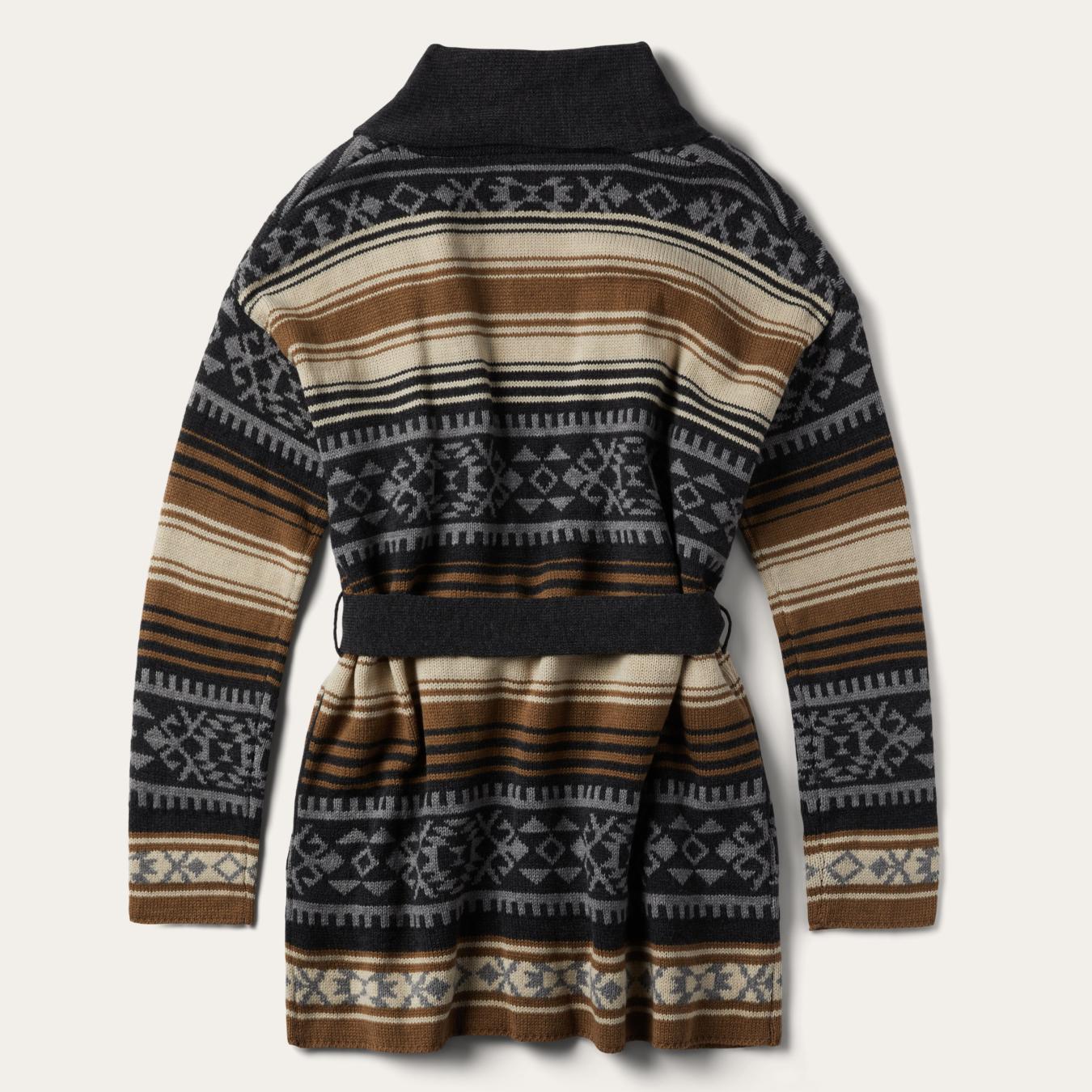 Women Sweaters Stetson Brown Serape Belted Cardigan Brown