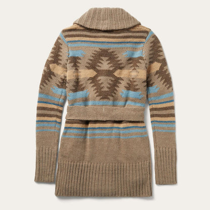 Women Sweaters Stetson Chunky Knit Tie Sweater In Brown Wine