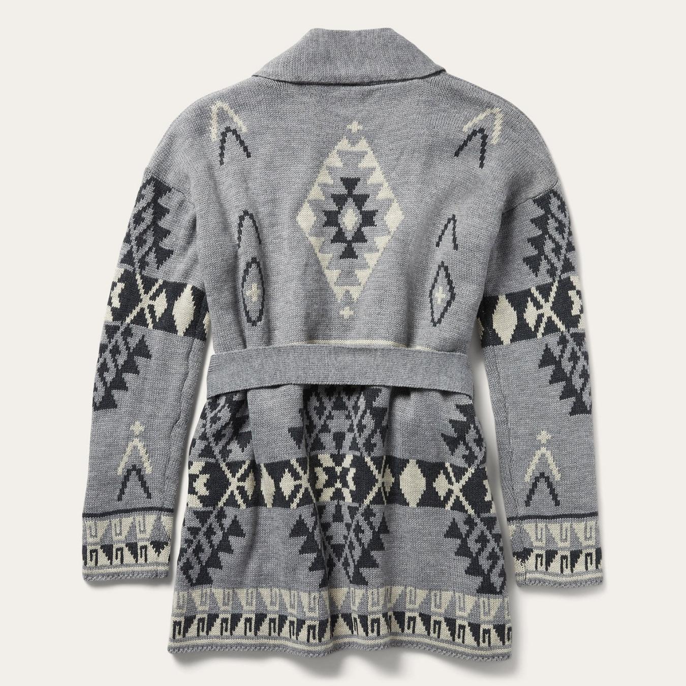 Women Sweaters Stetson Chunky Knit Tie Sweater In Grey Grey