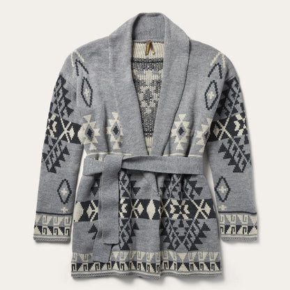 Women Sweaters Stetson Chunky Knit Tie Sweater In Grey Grey
