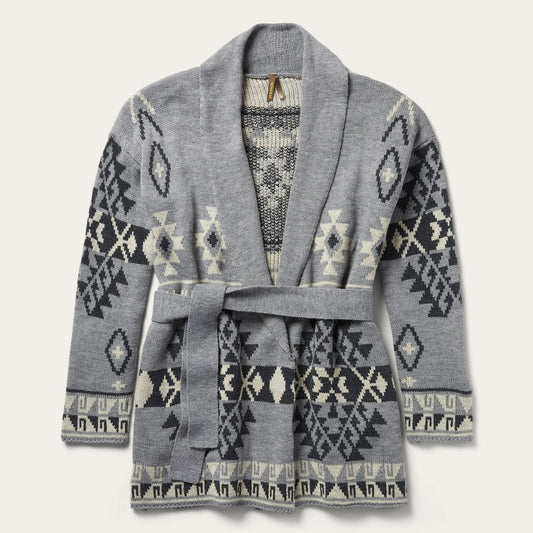 Women Sweaters Stetson Chunky Knit Tie Sweater In Grey Grey
