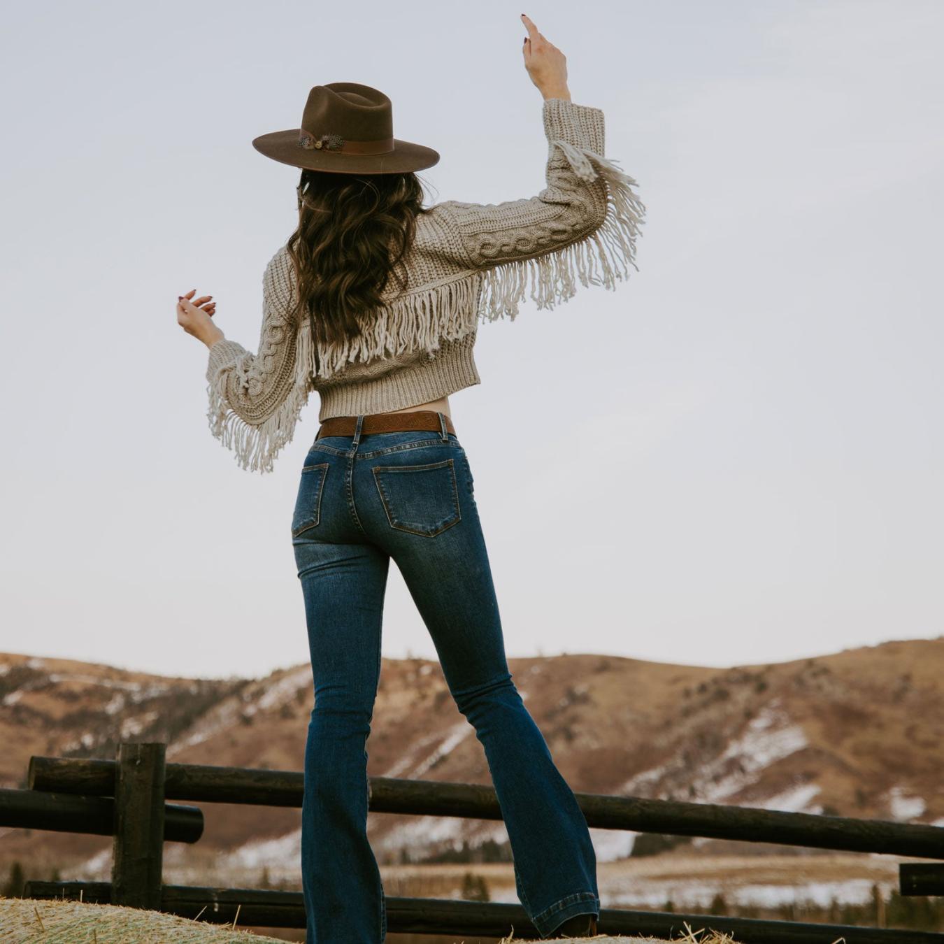 Women Sweaters Stetson Cream Fringed Cardigan Tan