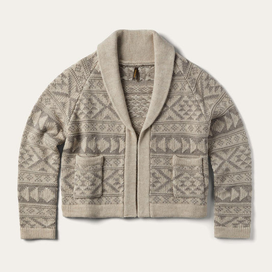 Women Sweaters Stetson Cropped Shawl Collar Cardigan Brown