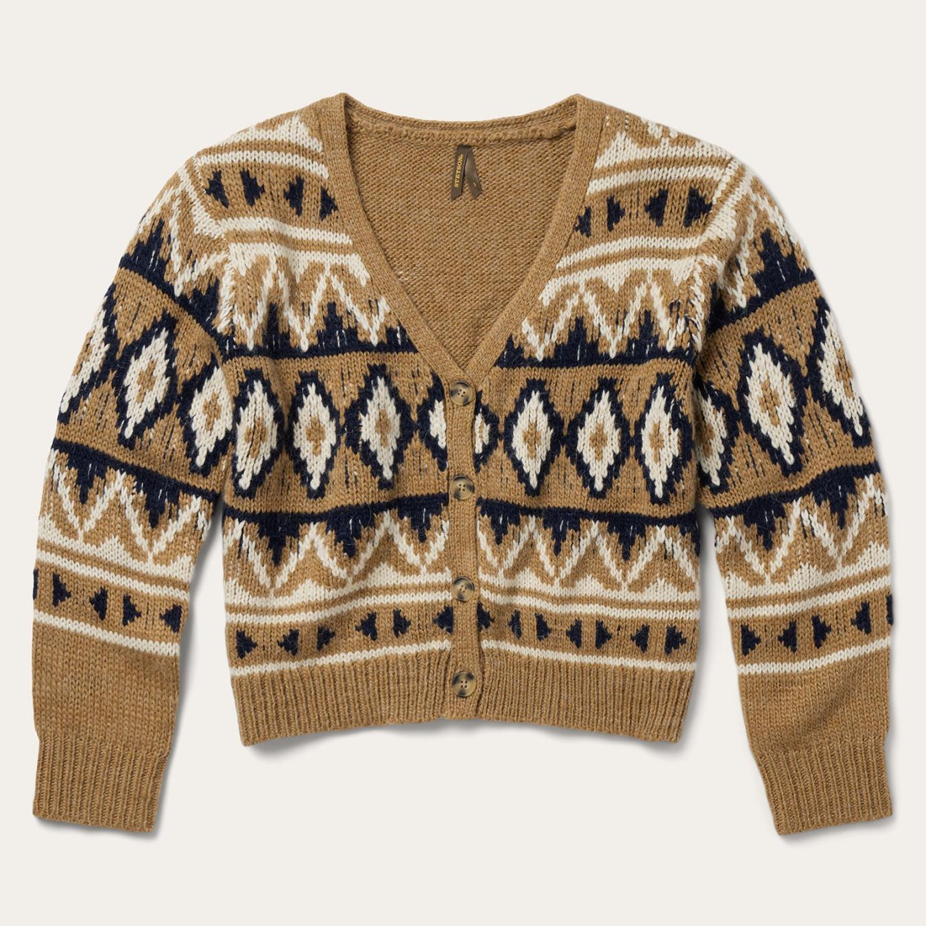 Women Sweaters Stetson Gold Aztec Cardigan Yellow
