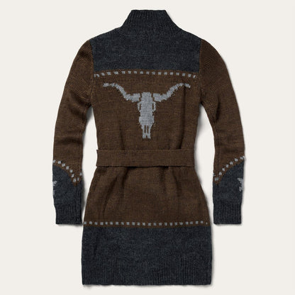 Women Sweaters Stetson Vintage Steer Head Cardigan Brown