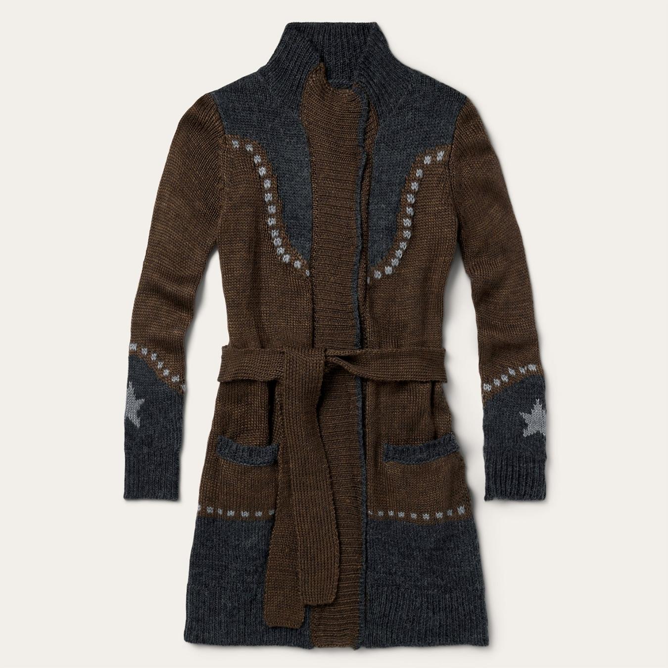 Women Sweaters Stetson Vintage Steer Head Cardigan Brown