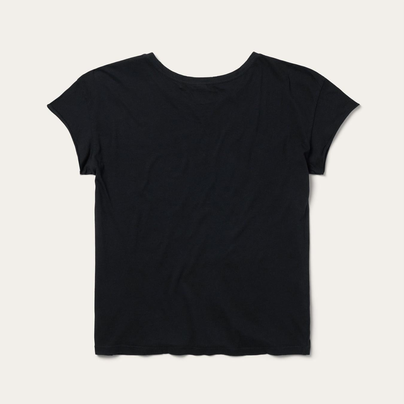 Women Tees Stetson Bucking Cowboy Graphic Tee Black