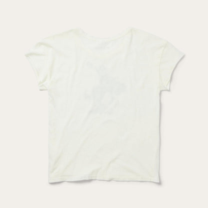 Women Tees Stetson Bucking Cowgirl Graphic Tee White