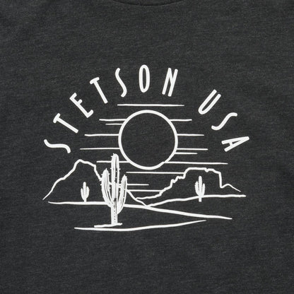Women Tees Stetson Cactus And Sunset Graphic Tee Black