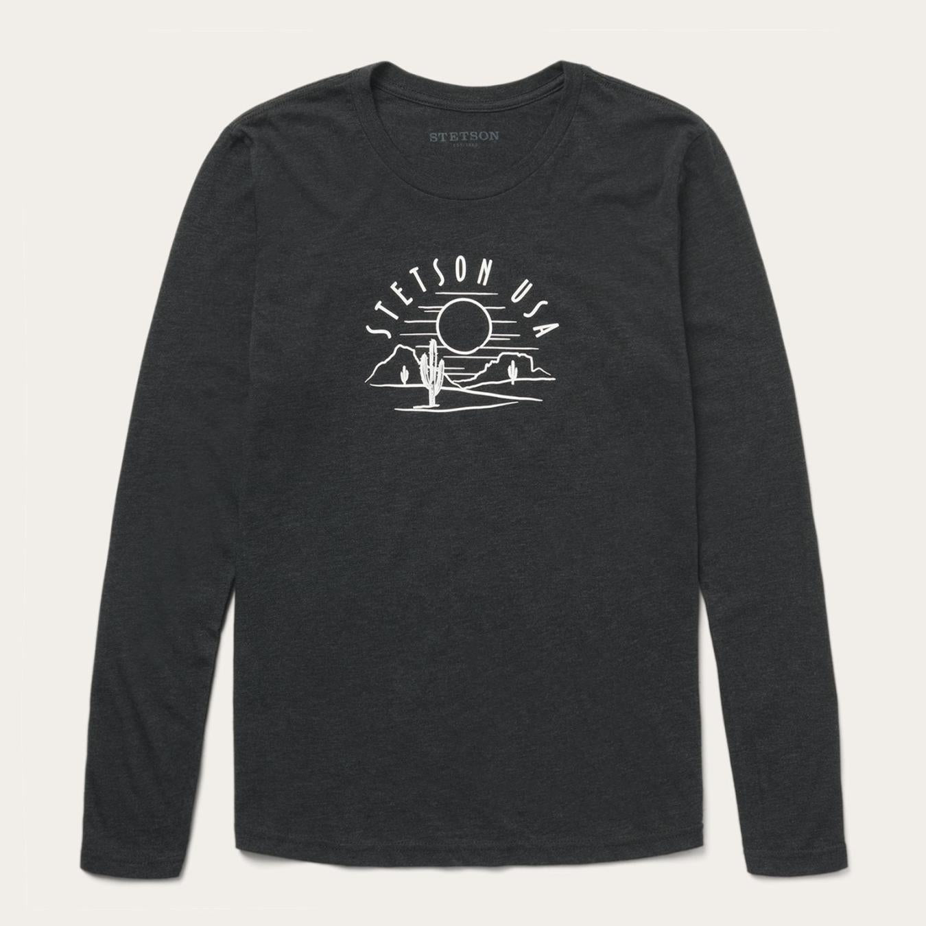 Women Tees Stetson Cactus And Sunset Graphic Tee Black