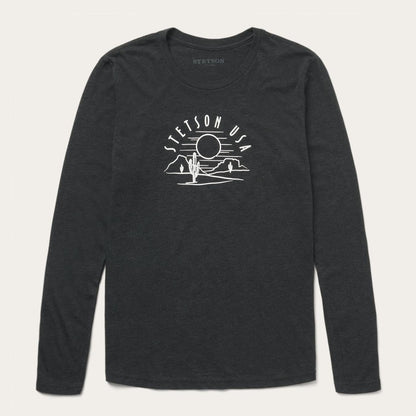 Women Tees Stetson Cactus And Sunset Graphic Tee Black