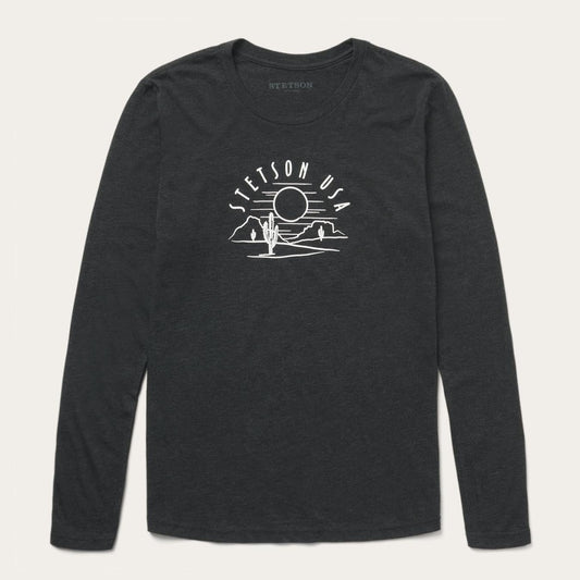 Women Tees Stetson Cactus And Sunset Graphic Tee Black