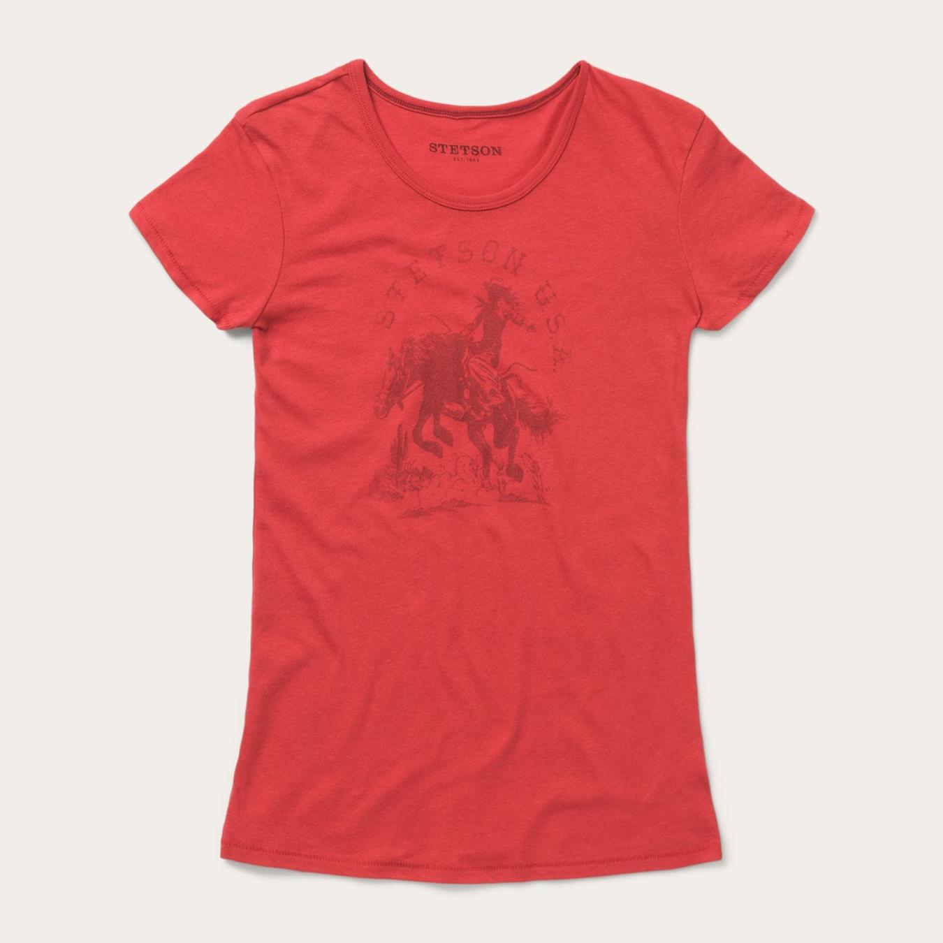 Women Tees Stetson Cowgirl Graphic Tee Red
