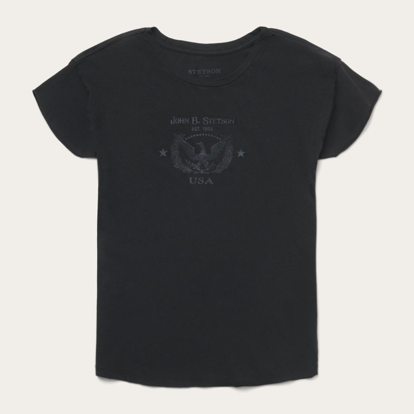 Women Tees Stetson John B. Stetson Eagle Graphic Tee Black
