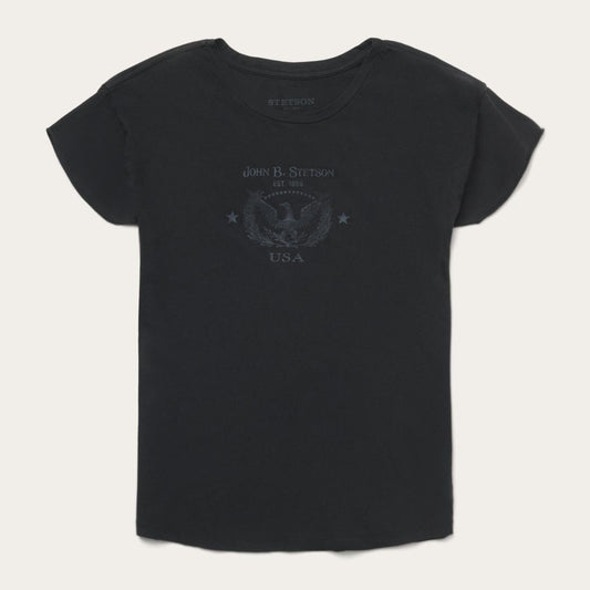 Women Tees Stetson John B. Stetson Eagle Graphic Tee Black