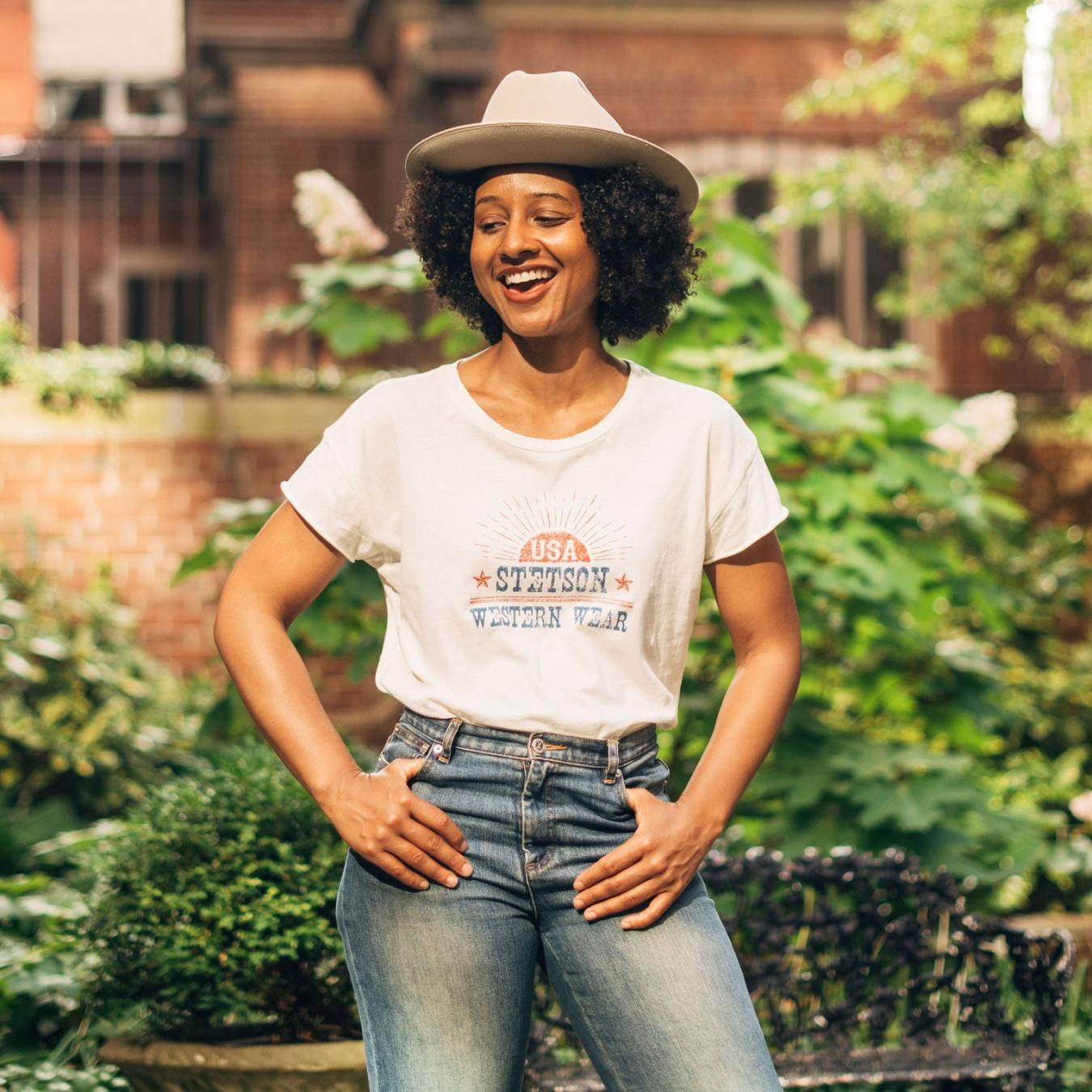 Women Tees Stetson Sunrise Graphic Tee White