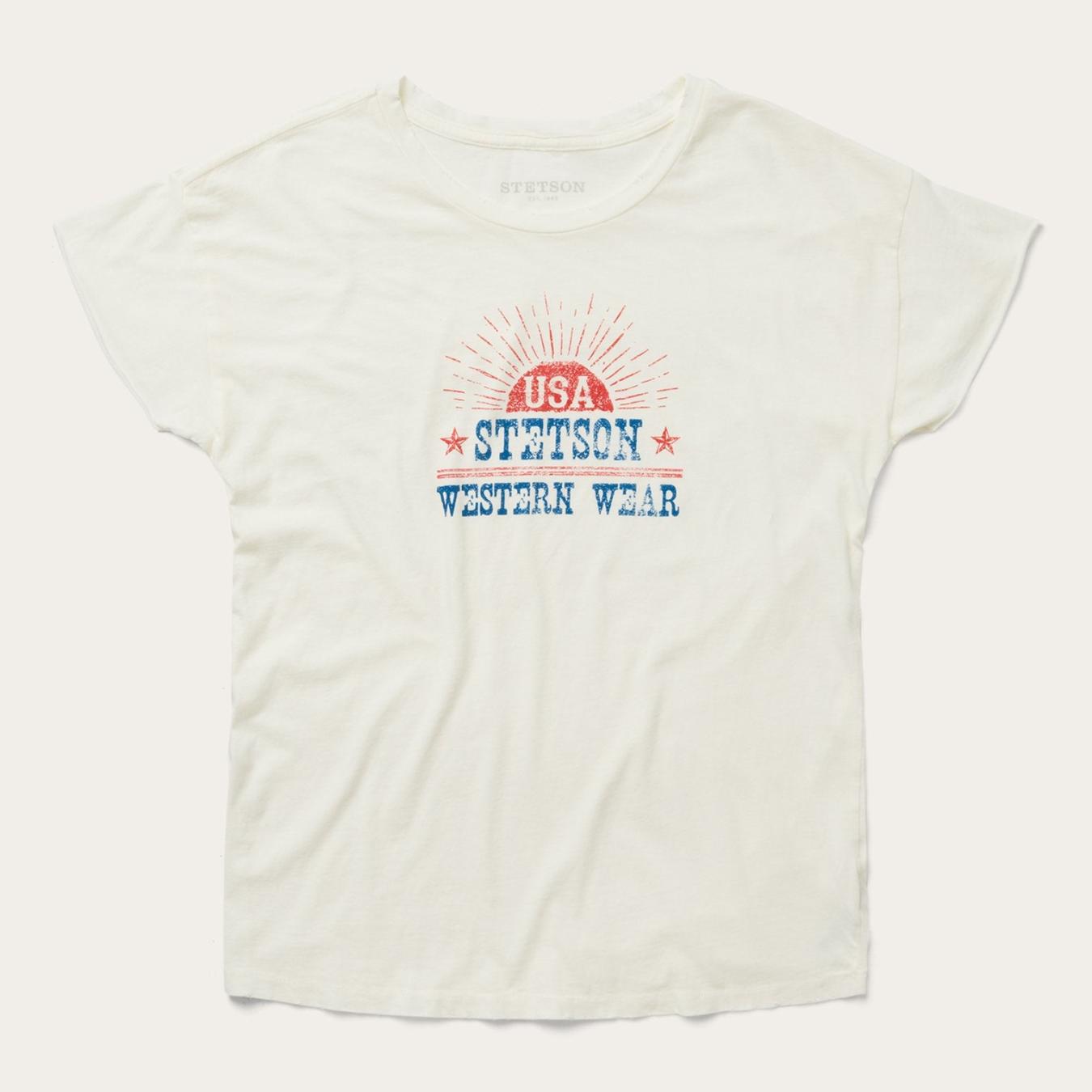 Women Tees Stetson Sunrise Graphic Tee White